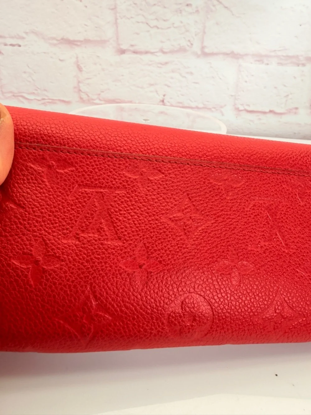 Louis Vuitton Red Monogram Empreinte Leather Sarah Wallet